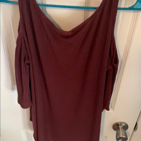 Buckle Brand Cold Shoulder Waffle Knit Top - Picture 8 of 8